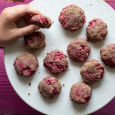No-bake cookies met frambozen
